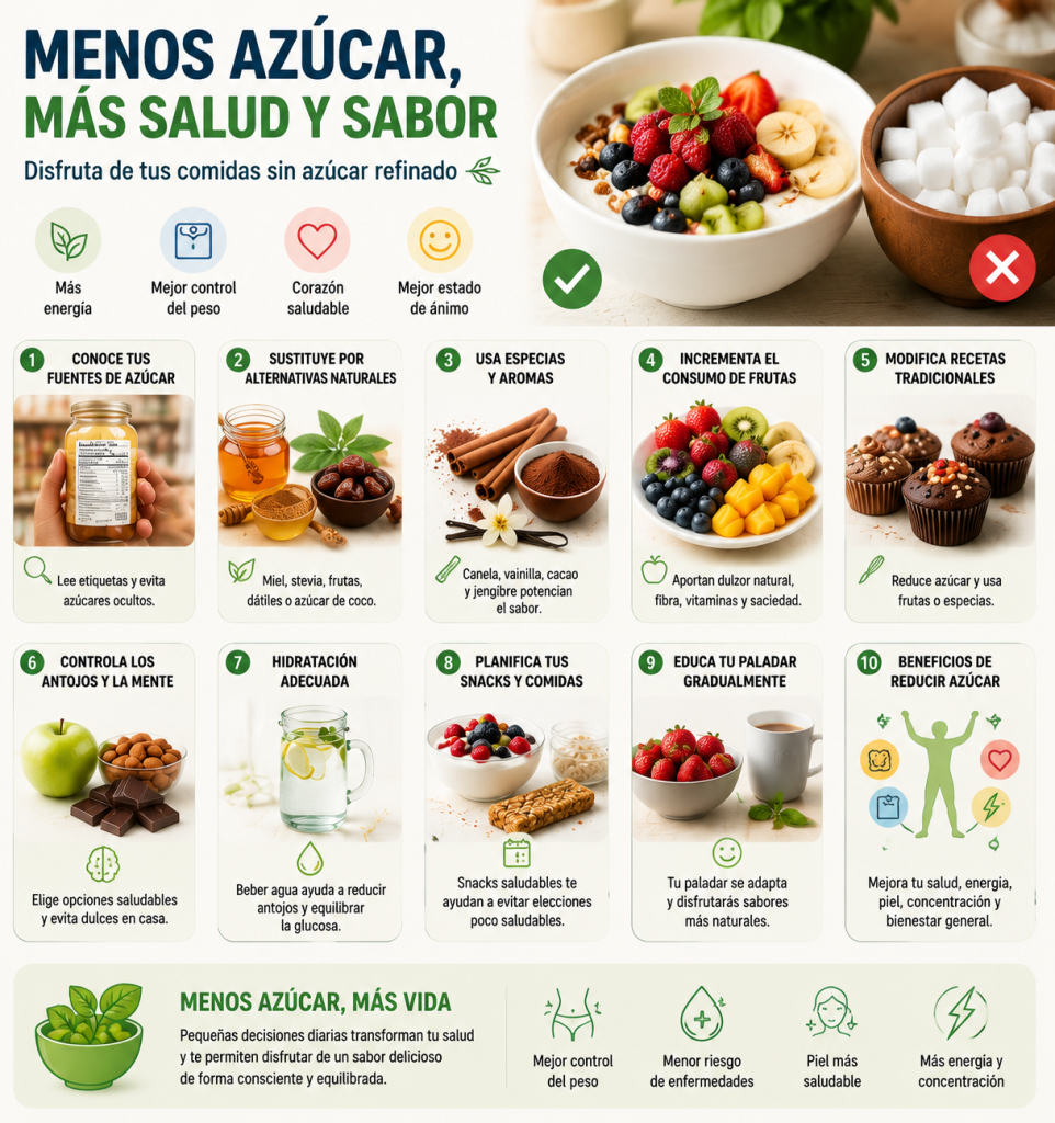 Consejos para reducir el azúcar sin perder sabor.