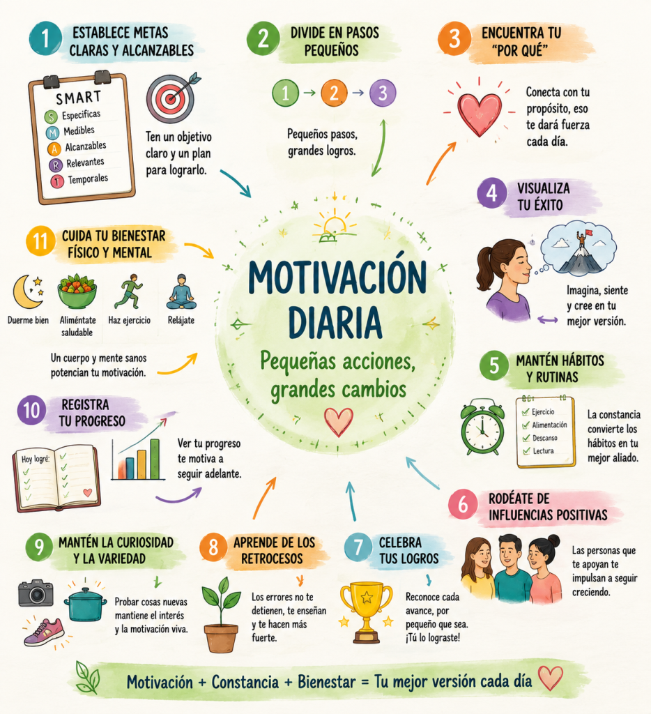 Estrategias para mantener la motivación cada día.
