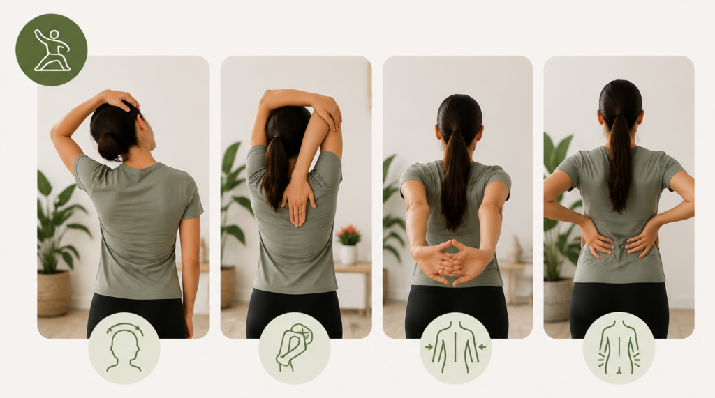 Estiramientos fáciles para reducir el estrés y la tensión muscular