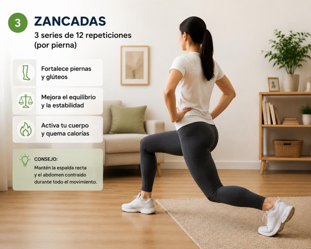 5 ejercicios diarios para mantenerte en forma desde casa